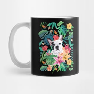 Tropical Black White Frenchie French Bulldog Mug